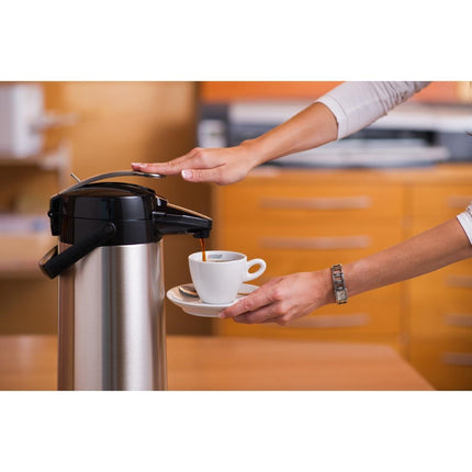 Stainless Steel Pump Thermos Coffee Jug 2.2L | Bravilor Furento 5