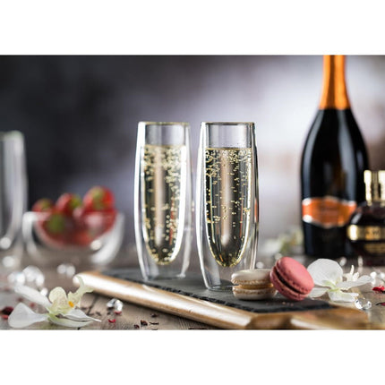 Double-Walled Stemless Champagne Glass 6oz/16cl (Set of 6) | Utopia 2