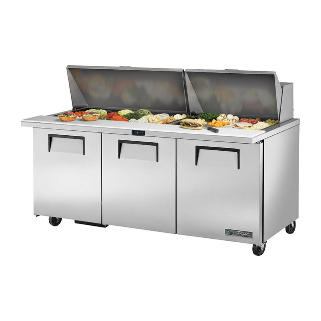 Refrigerated Worktable with 30x 1/6 GN Pans | True TSSU-72-30M-B-ST-HC