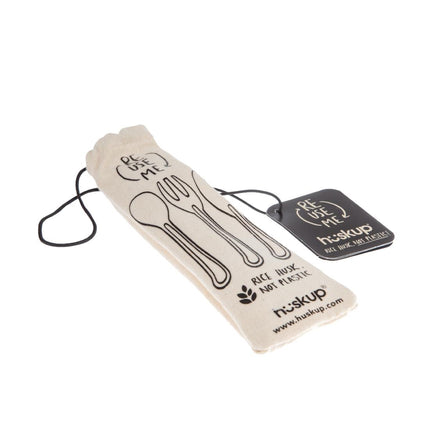 Reusable Rice Husk Cutlery Set with Jute Pouch 2