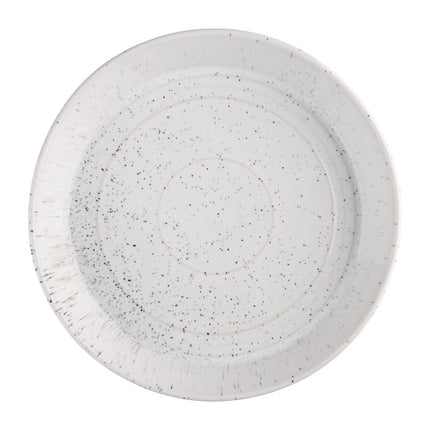 Flat Round Speckled White Porcelain Bowl 220mm | Olympia Cavolo 3