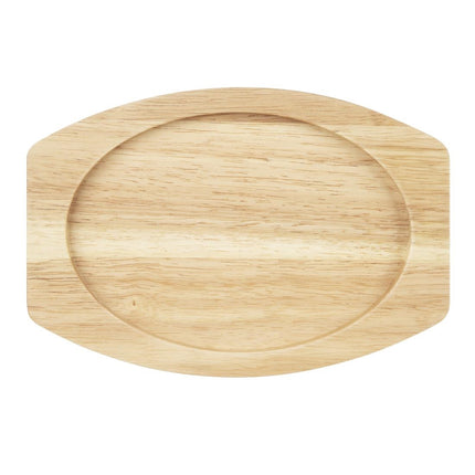 Hevea Wood Oval Plate Base 260x165mm for Cast Iron | Olympia 3