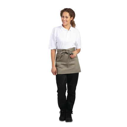 Short Bistro Apron Olive Green | Whites 2