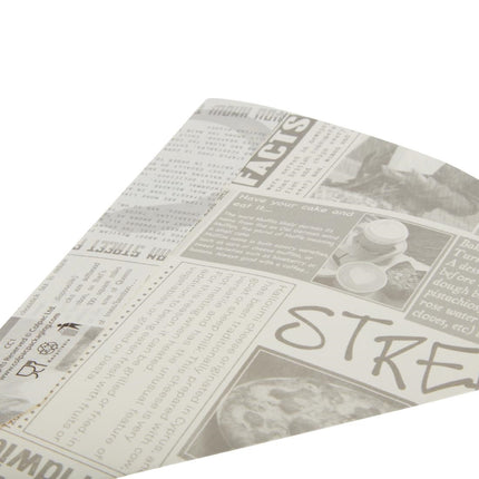 Biodegradable Paper Fries Bags with Newspaper Print 3