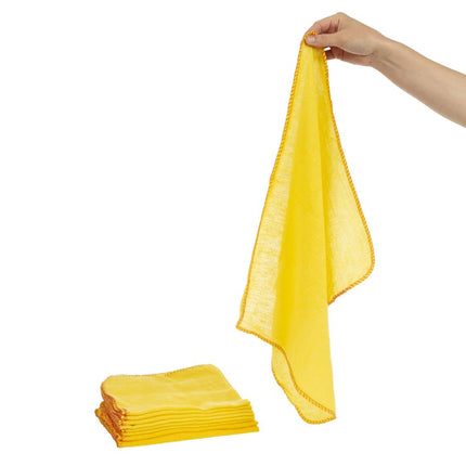 Jantex Yellow Cotton Cleaning Cloths 50.8x40.6cm | Pack of 10 4