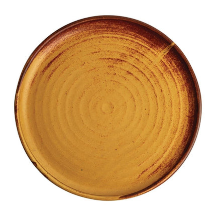 Round Canvas Plates with Narrow Rim Rust Orange 26.5cm | Olympia