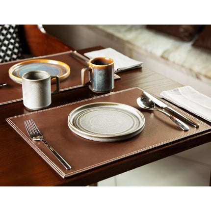 Brown Faux Leather Placemat 40x30cm | Olympia 6