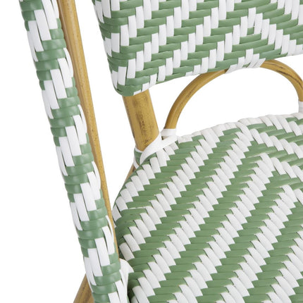 Parisian Style Light Green Rattan Side Chairs | Bolero | Set of 2 5