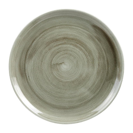 Coupe Plate Burnished Green Stonecast Patina | Churchill | 28.6cm