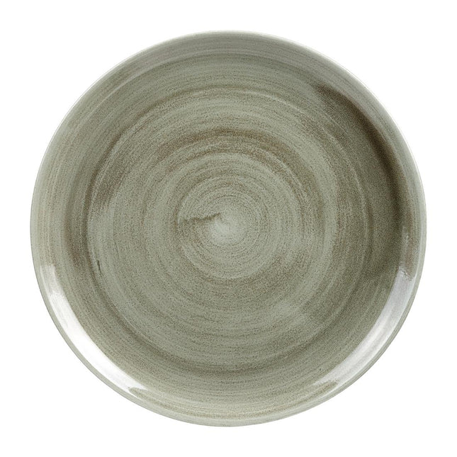 Coupe Plate Burnished Green Stonecast Patina | Churchill | 28.6cm