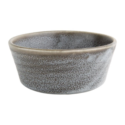 Porcelain Charcoal Grey Round Flat Bowl 143mm | Olympia Cavolo