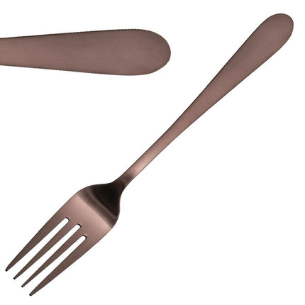 Copper Table Forks with Matte Finish | Olympia Cyprium | Set of 12