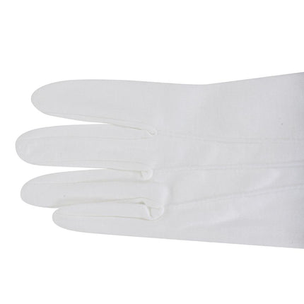Men's White Serving Gloves | 100% Cotton | Size L 7