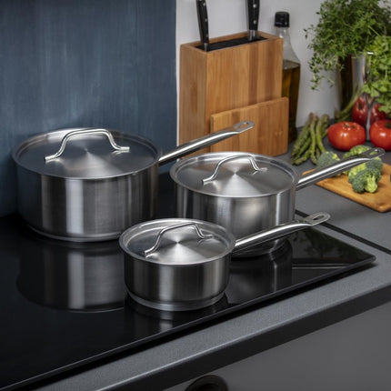 3-Piece Stainless Steel Saucepan Set | Vogue 2