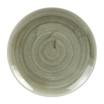 Coupe Plate Burnished Green Stonecast Patina | Churchill | 22cm