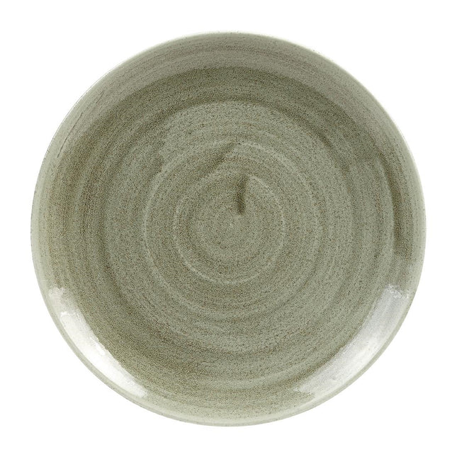 Coupe Plate Burnished Green Stonecast Patina | Churchill | 22cm