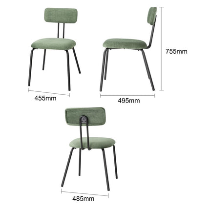 Stackable Dining Chairs Dark Walnut & Green Upholstery | Bolero Fairfield | Set of 2 5