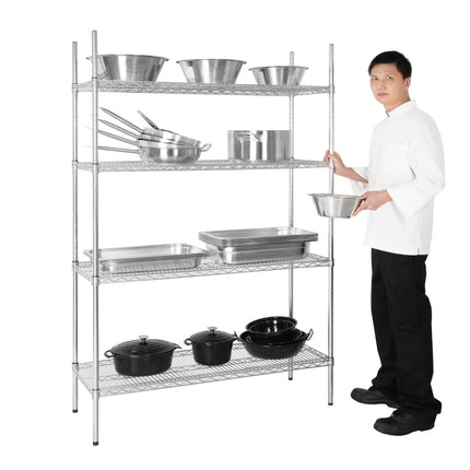 Wire Storage Rack with 4 Shelves 122x45.7 cm | Vogue 2