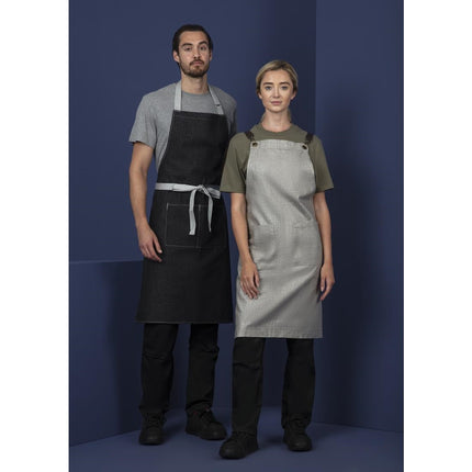 Black Denim Halter Apron with Adjustable Neck and Double Pockets | Southside | 100x70 cm 4