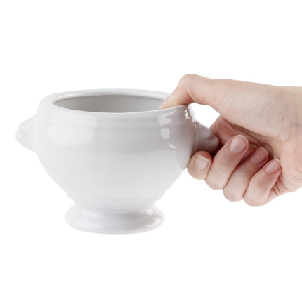 White Porcelain Soup Bowl with Lion Head Design | Olympia Whiteware | 47.5 Cl 8