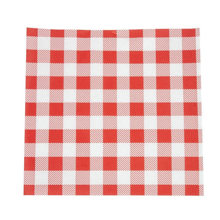 Red Gingham Greaseproof Paper 25x25cm | 200 Sheets