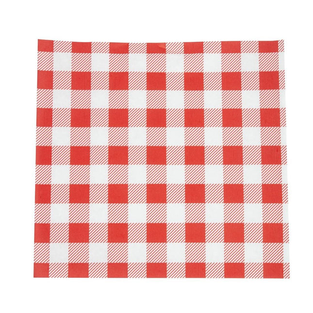 Red Gingham Greaseproof Paper 25x25cm | 200 Sheets