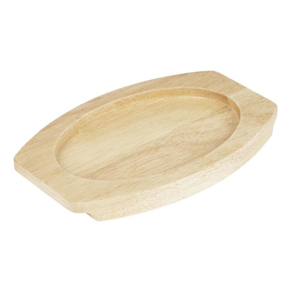 Hevea Wood Oval Plate Base 230x135mm for Cast Iron | Olympia