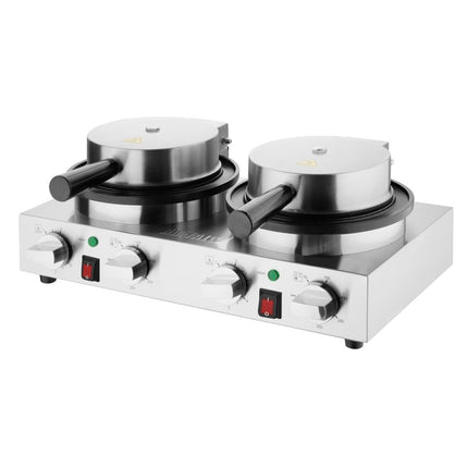 Double Round Belgian Waffle Maker | Buffalo | Stainless Steel | Commercial Grade 2