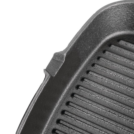 Vogue Square Cast Iron Induction Grill Pan | 24.1 cm | Ribbed Surface 6