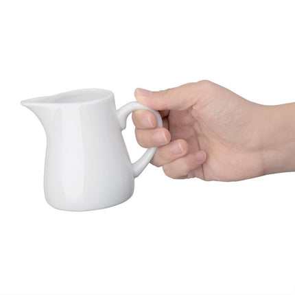 Whiteware Milk Jug with Handle 170ml | Olympia 3