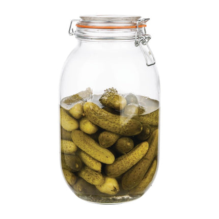 Airtight Preserving Jar with Rubber Seal and Clip | Vogue | 3L Capacity 6