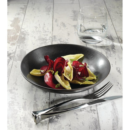 Black Round Plates 20.3cm | Olympia Fusion 9