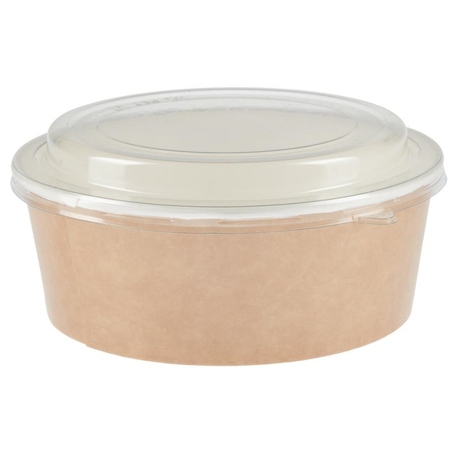 Recyclable Kraft Salad Bowls with Lid 1300ml | Colpac