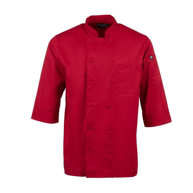 Unisex Red Chef Jacket with Double Button Closure | Chef Works | Size M