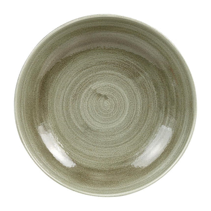 Coupe Bowl Burnished Green Stonecast Patina | Churchill | 24.8cm 2