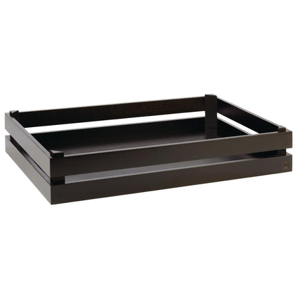 Stackable Solid Wood Buffet Crate Black GN 1/1 | APS Superbox