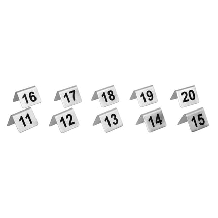 Stainless Steel Table Numbers 11-20 | Olympia | 10 Pieces 6