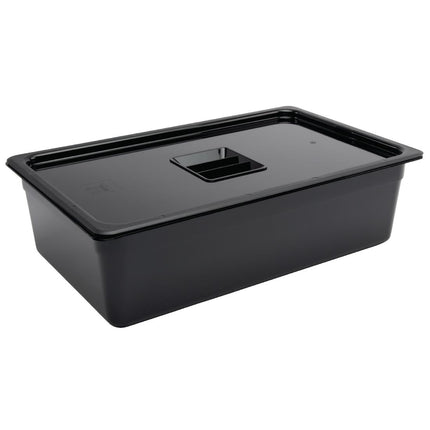 Polycarbonate Gastronorm Container 1/1 Black 150mm | Vogue 3