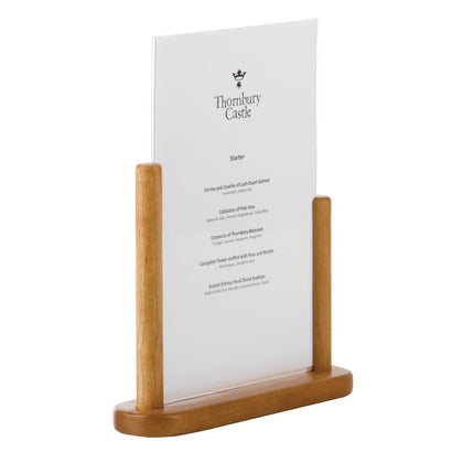 Securit Teakwood A4 Menu Holder with Acrylic Frame 2