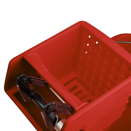 30L Mop Bucket with Foot Pedal Release Red | Jantex Kentucky 5