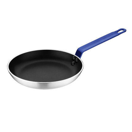 Aluminium Non-Stick Frying Pan 24cm | Hygiplas | Teflon Platinum Plus | Blue Handle