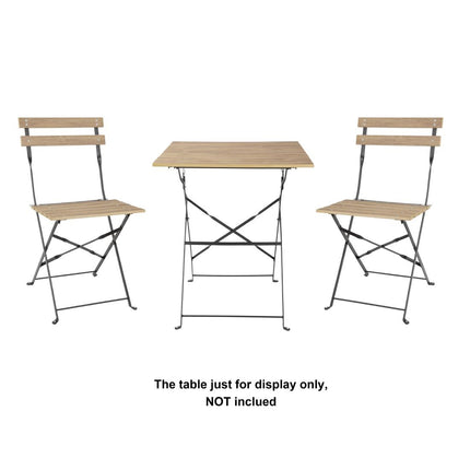 Folding Pavement Style Chairs with Wood Effect | Bolero Perth Series | Set of 2 6
