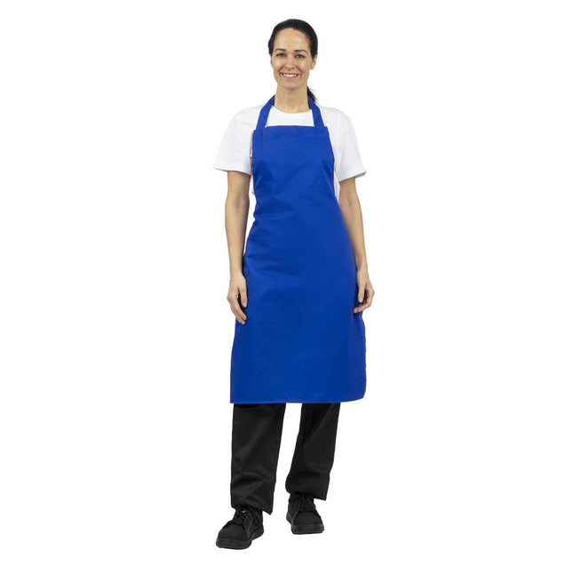 Durable Cobalt Blue Polyester-Cotton Halter Apron | Whites | 96.5x71.1 cm 2