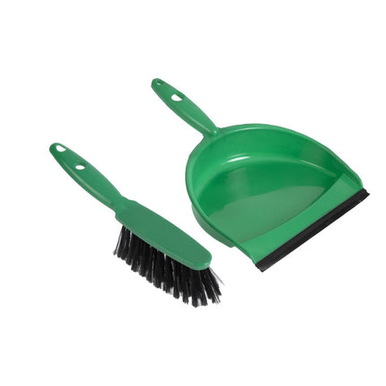 Soft Hand Broom and Dustpan Set with Rubber Edge | Jantex | Green | 22cm Wide 3