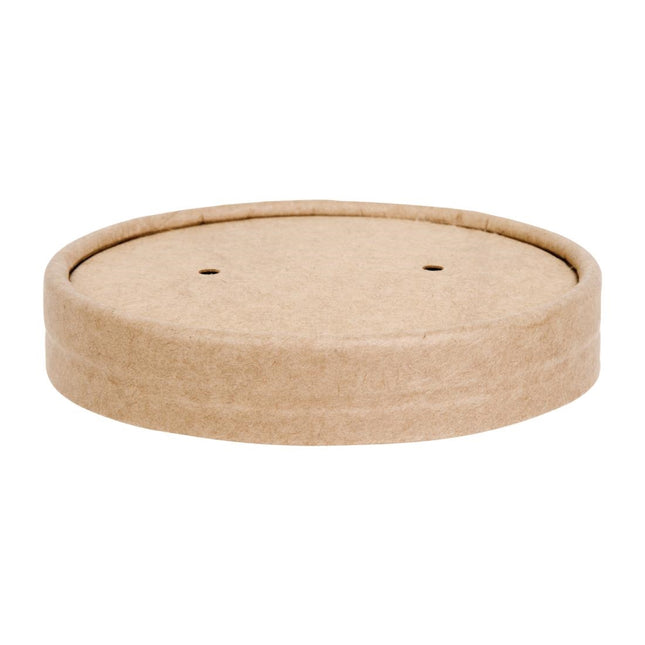 Compostable Paper Lids for Soup Cups FB166, FB168 | Fiesta | 500 Pieces