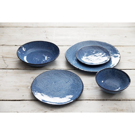 Porcelain Blue Coupe Plates with Denim Texture | Olympia | 285mm 8