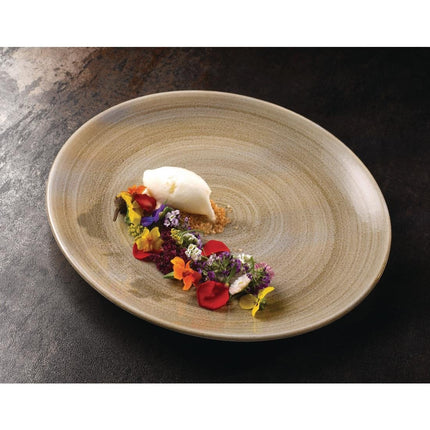 Stonecast Patina Antique Taupe Coupe Evolve Plate 26cm | Churchill 2