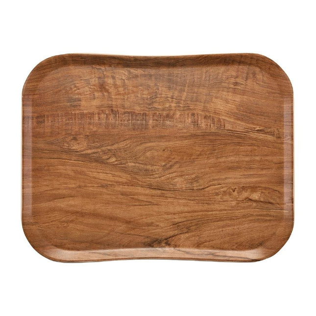 Versa Tray Olive Woodgrain 360 x 460mm | Cambro | Durable Heat-Resistant Serving Tray