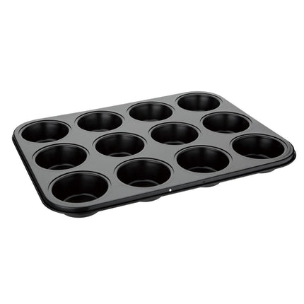 Carbon Steel Non-Stick Muffin Baking Tray 12-Cup | Vogue | 30mm Depth