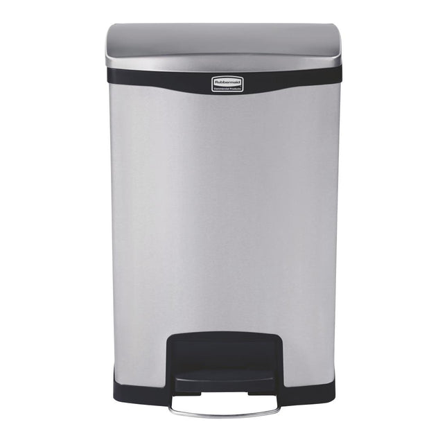 Front Step Pedal Bin 50L | Rubbermaid Slim Jim | Stainless Steel